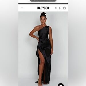 Babyboo Black One-Shoulder Maxi Dress